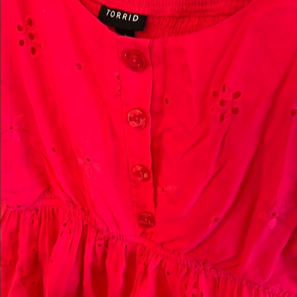 Torrid Fuchsia Sleeveless Peplum Blouse - Picture 4 of 6